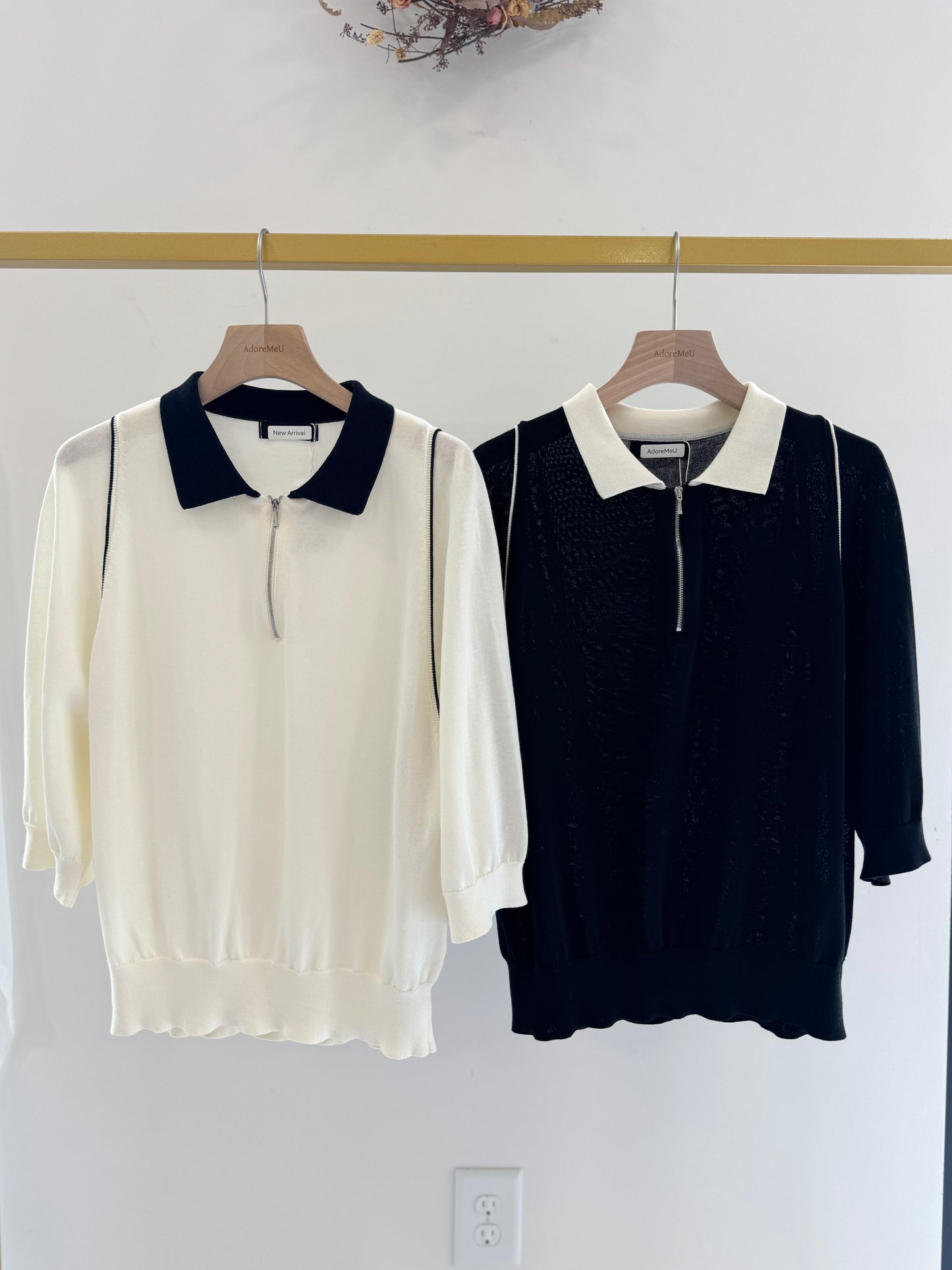 Contrast Collar Knit
