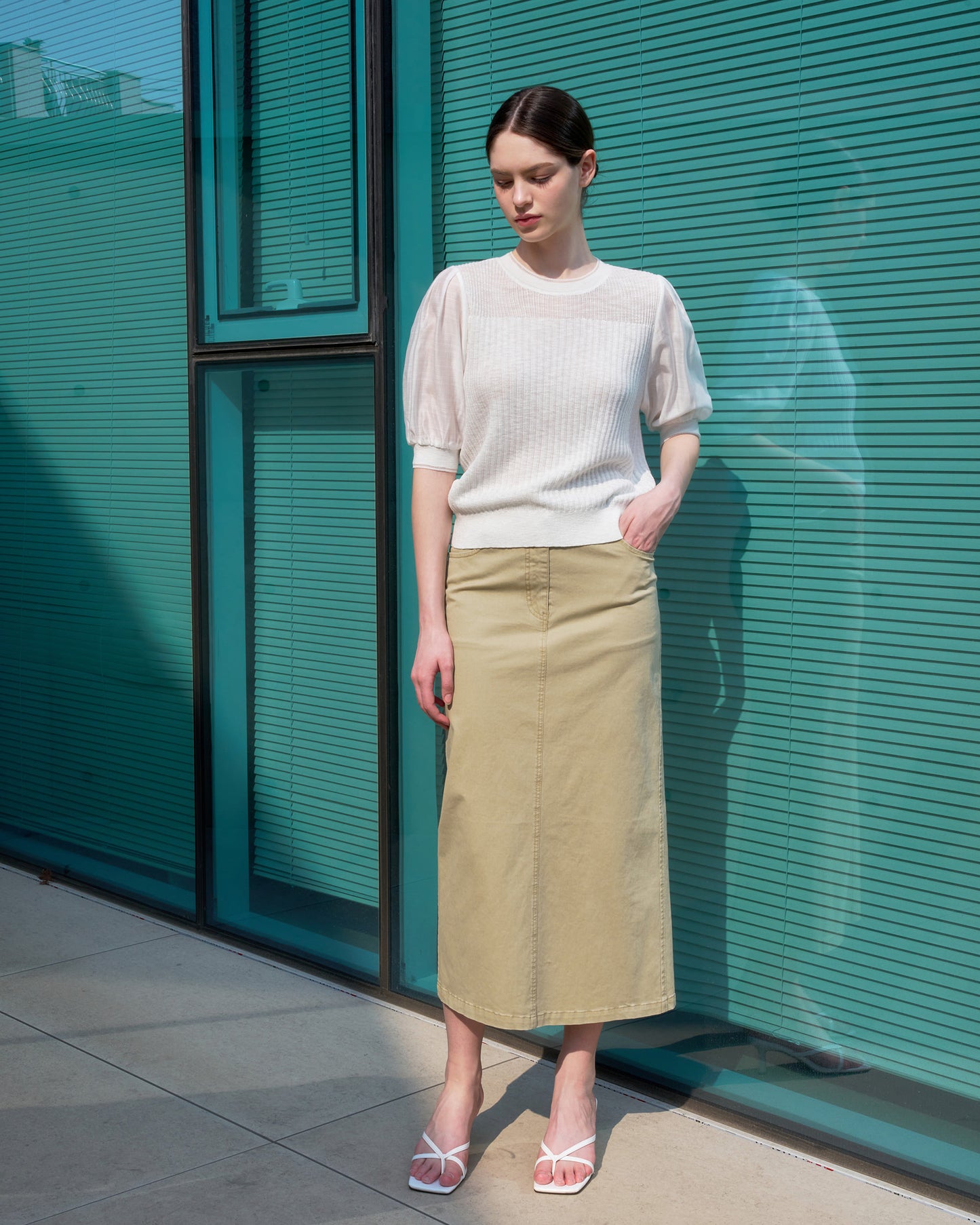 Soft Sleeve Knit Blouse