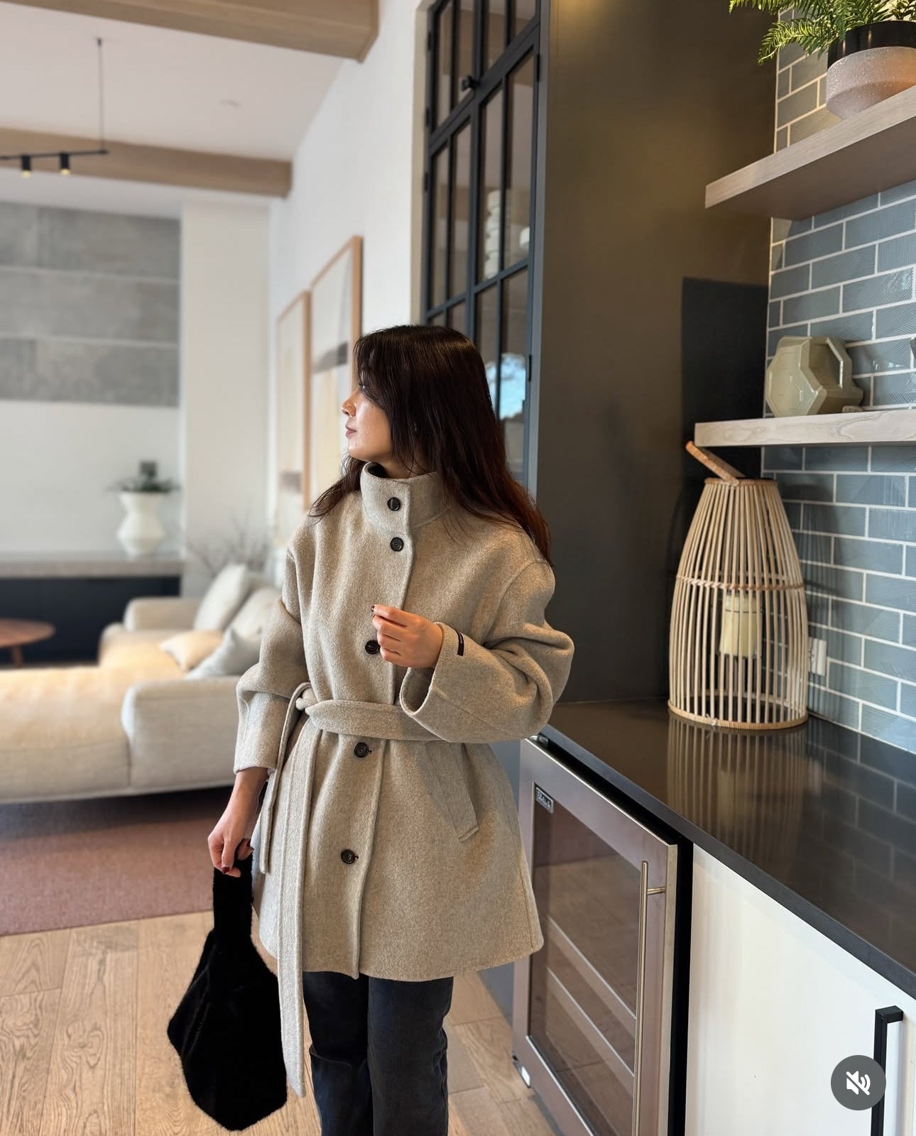 High Neck Handmade Half Coat