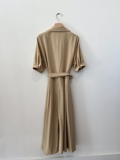 Collared Belted Balloon Dress - AdoreMeU