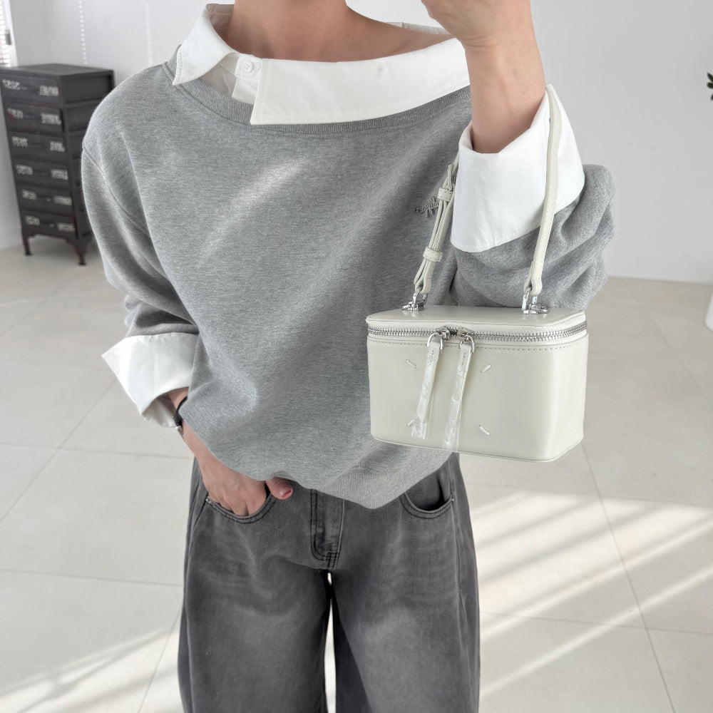 Layered Off-Shoulder Sweatshirt