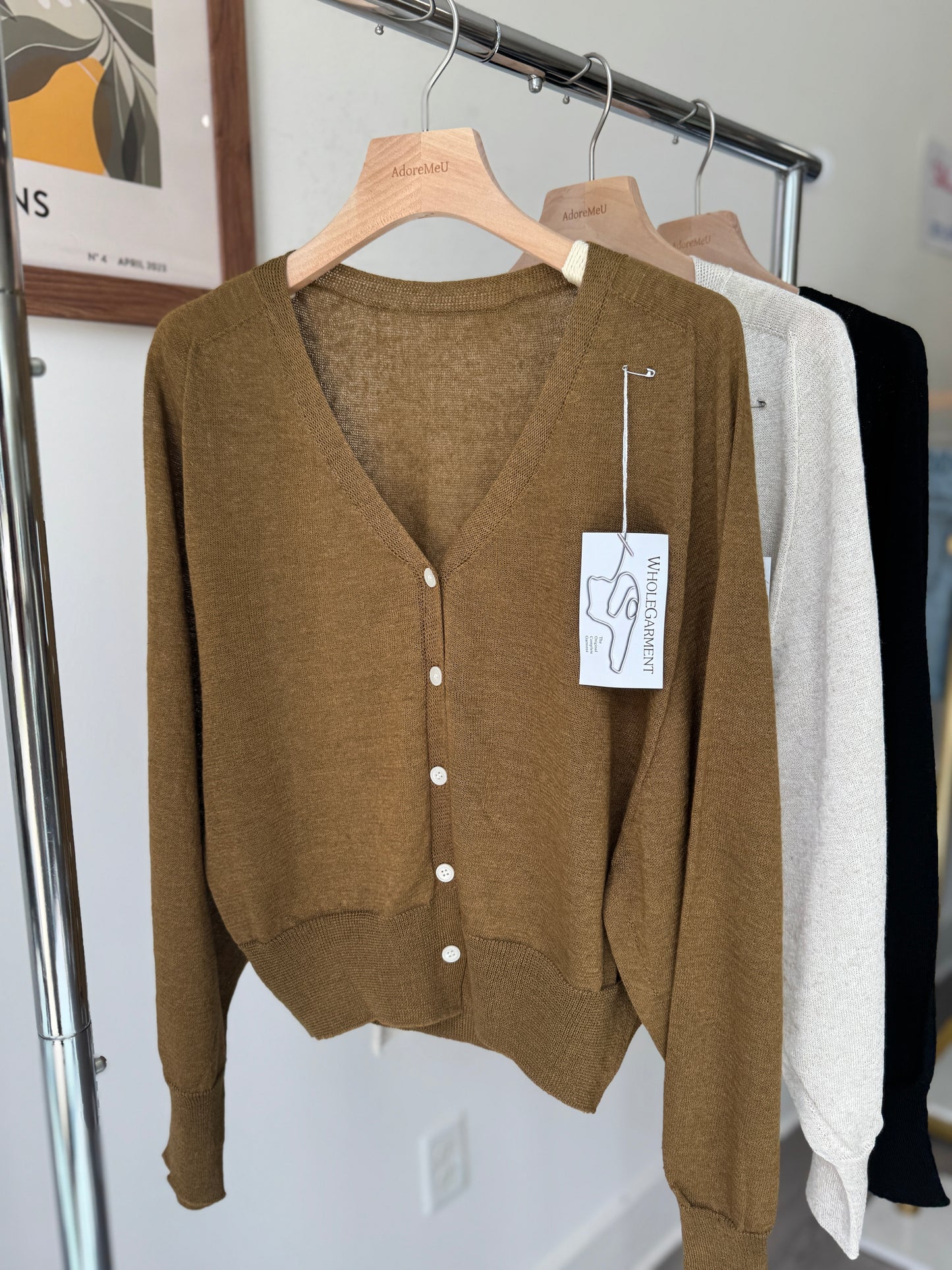 Linen Whole garment Cardigan(~9/8)