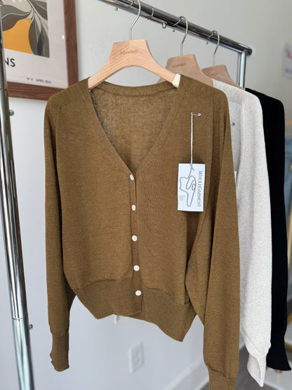 Linen Whole garment Cardigan(~9/8)