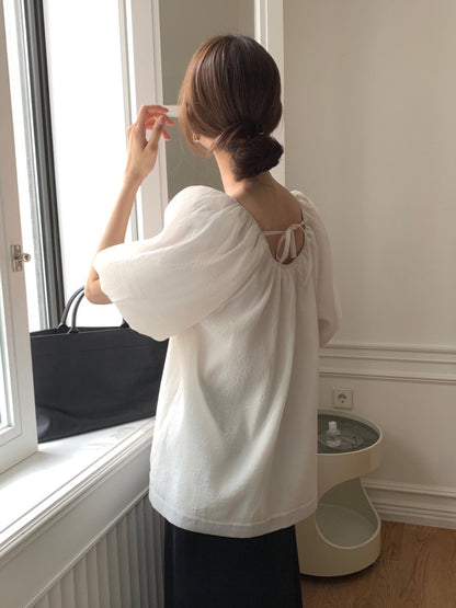 * Floral Ribbon Blouse