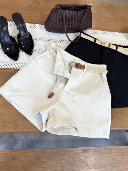 Cotton Twill Shorts w/ Belt