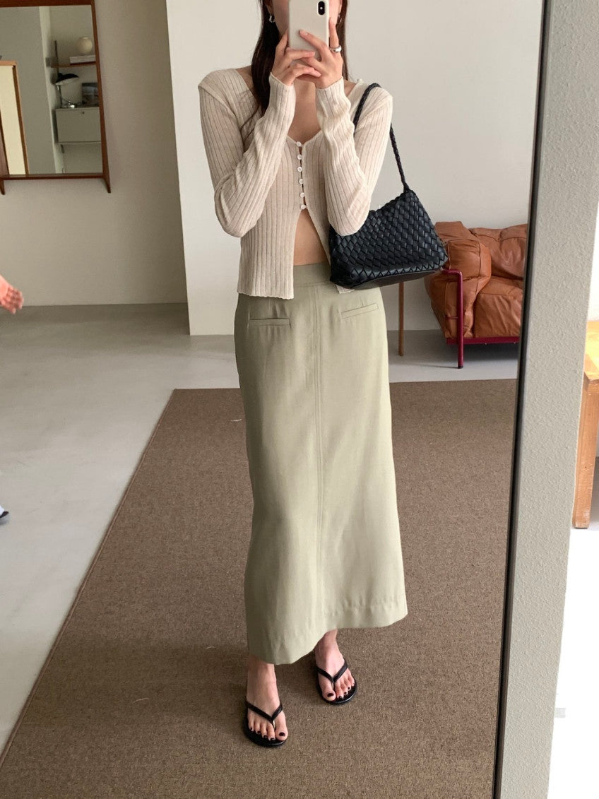 * Linen Blend Skirt