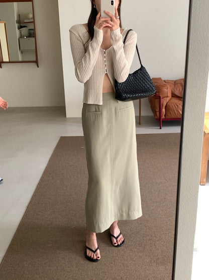 * Linen Blend Skirt