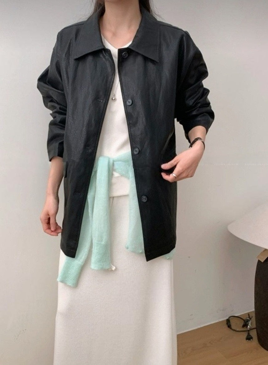*Minimal Daily Leather Jacket