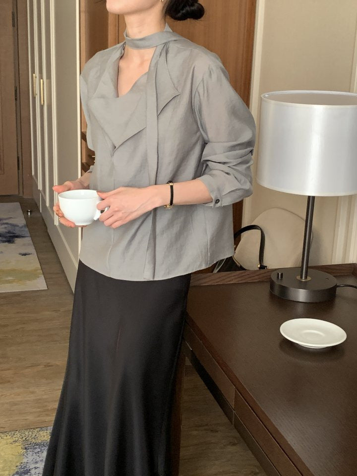 * Draped Belt Blouse