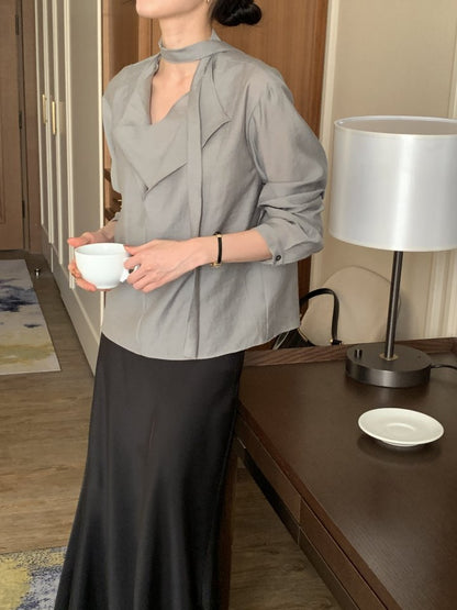 * Draped Belt Blouse