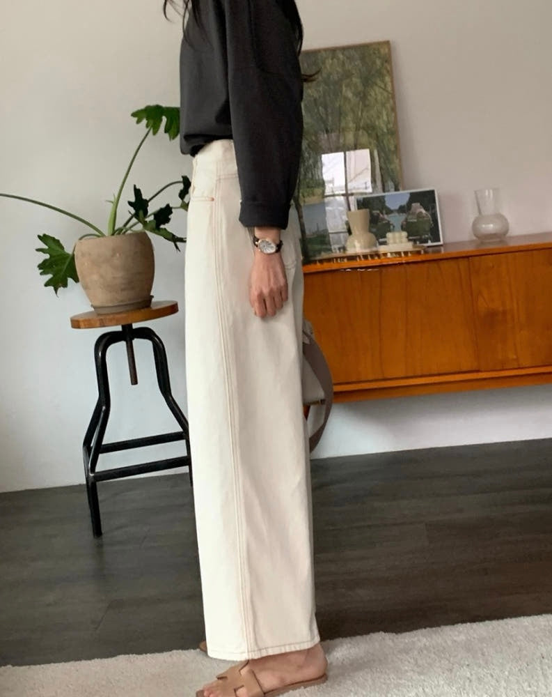 Stitchy Cream Pants