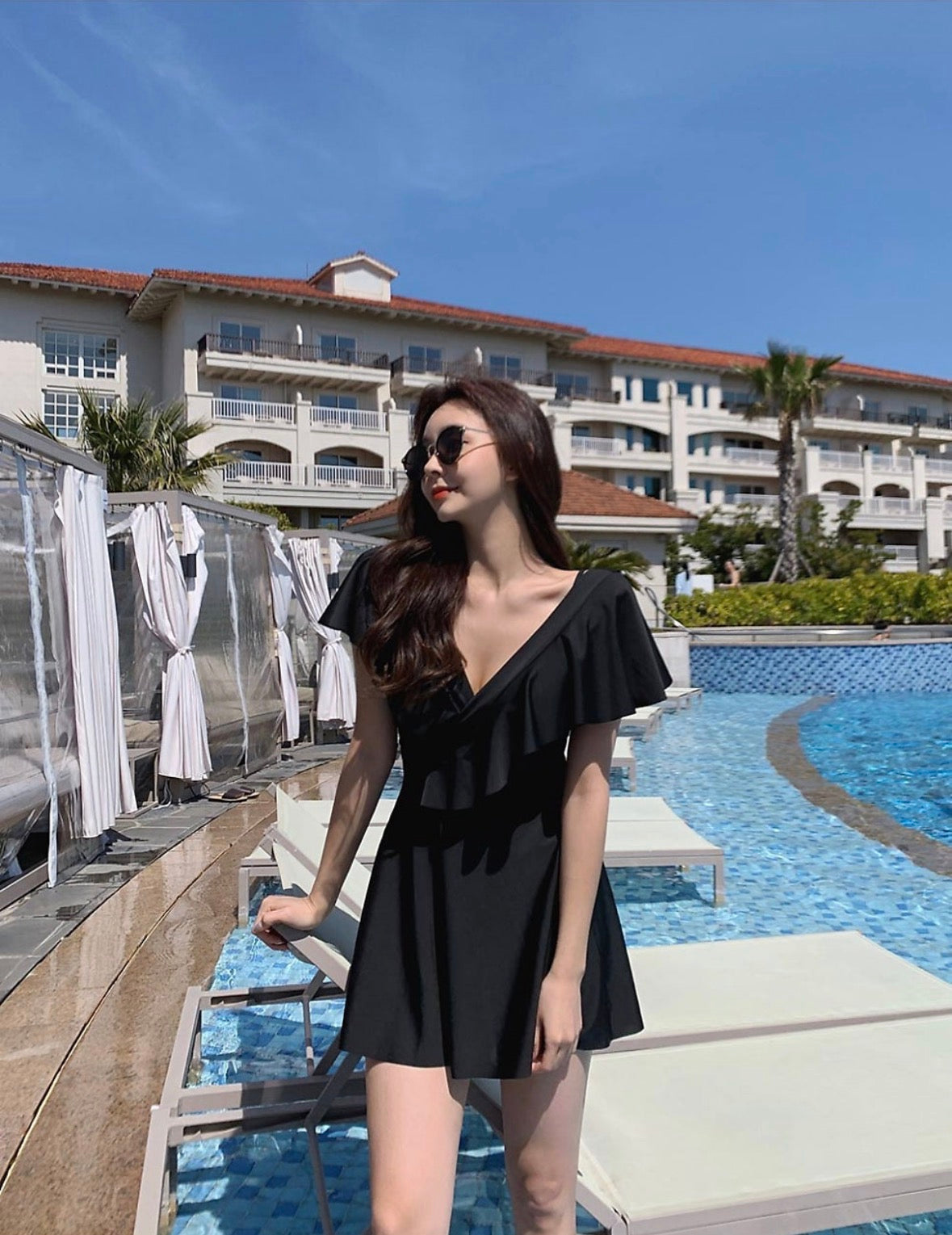 * Ruffle Swim Dress