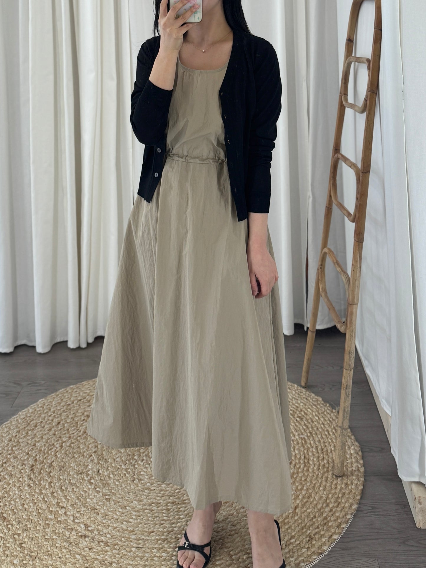 Dress and V neck Cardigan Set