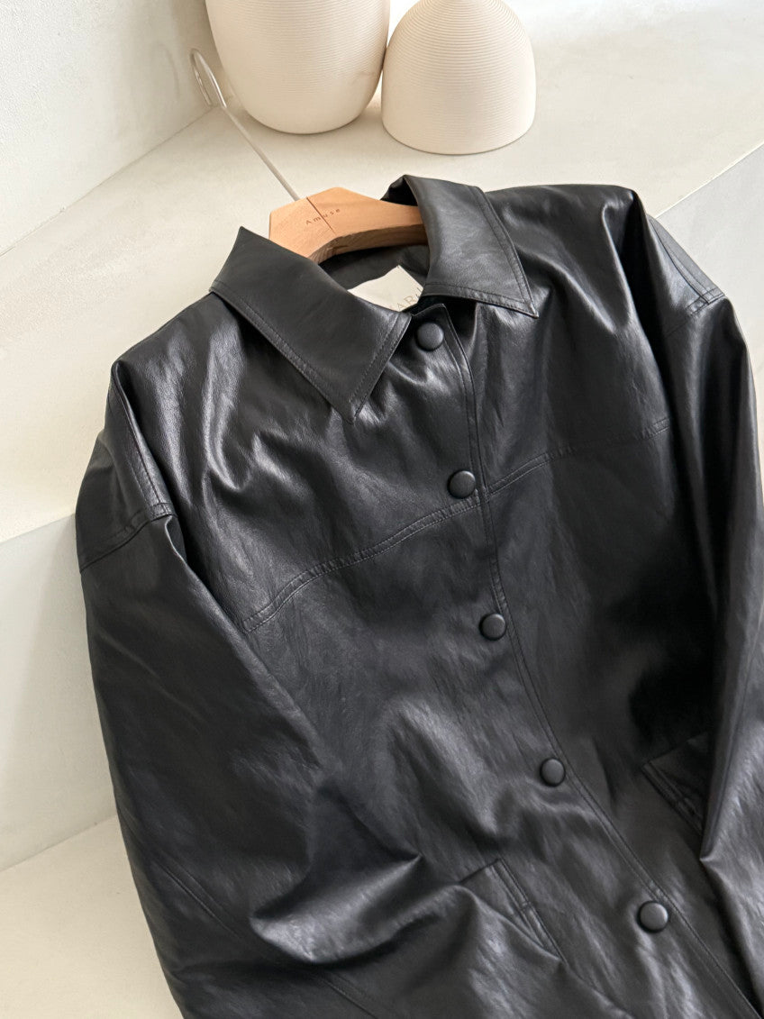 Faux Leather Half Jacket