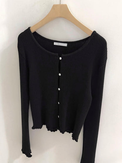 Frill Dive Knit Cardigan(~9/23)