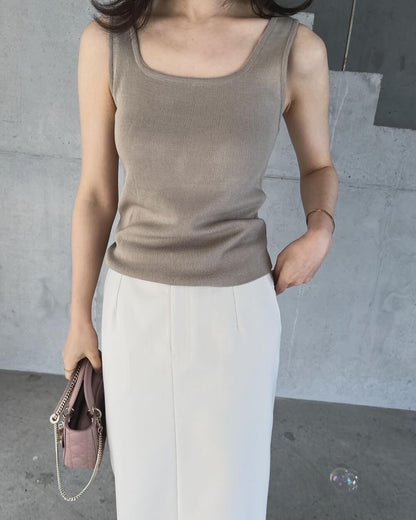 Squar Knit Tank Top - AdoreMeU