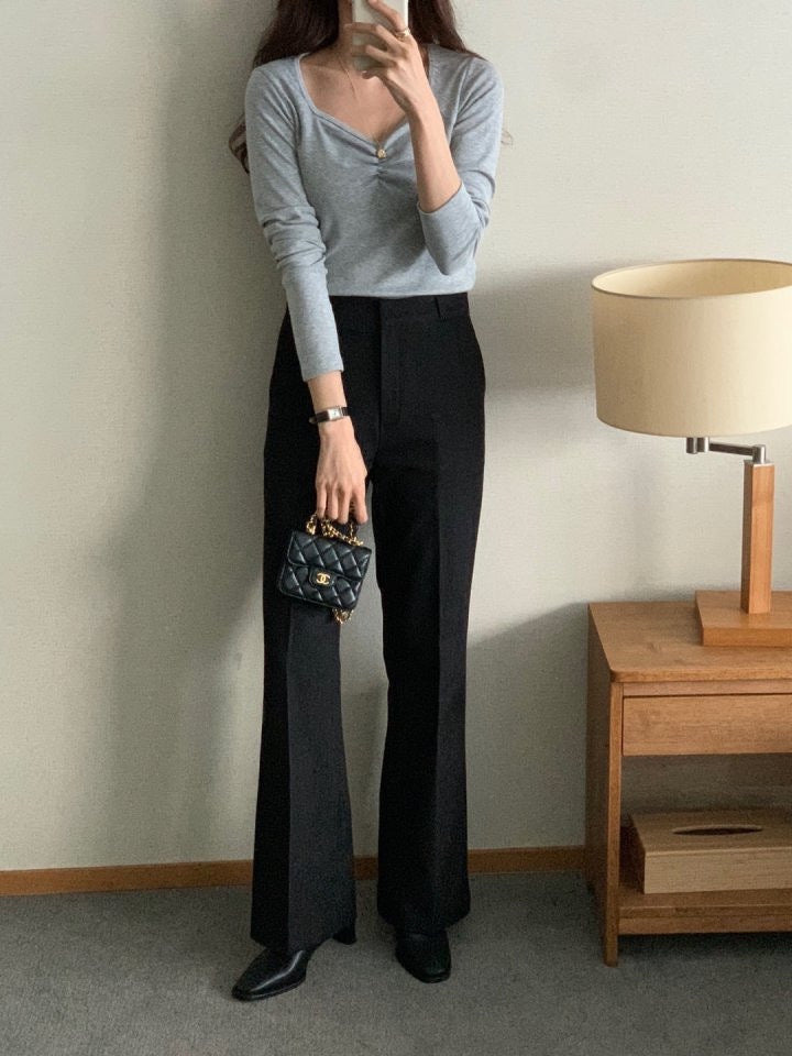 Fleece Lined Denim Slacks