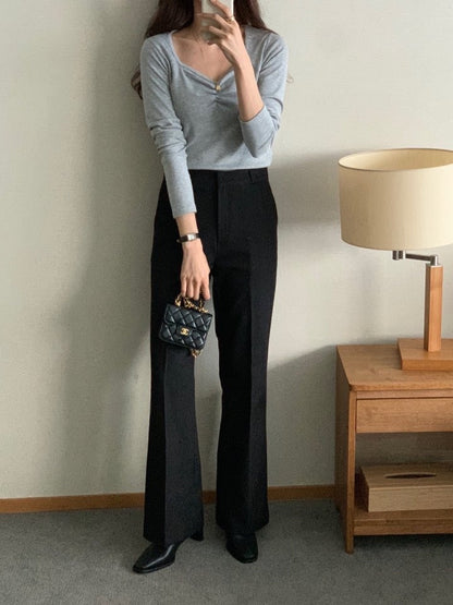 Fleece Lined Denim Slacks