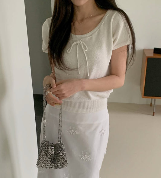 * From Ribbon Short Sleeve Knit