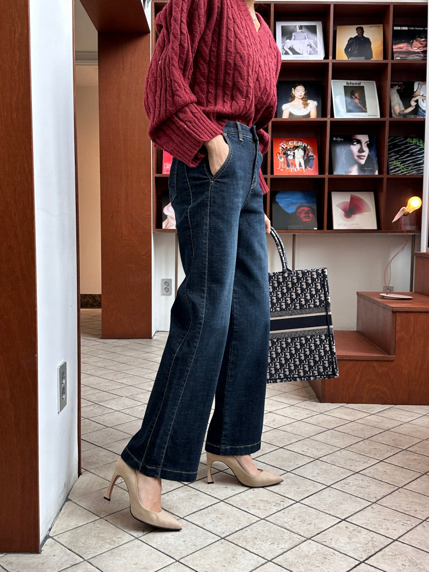 613 Fleece Lined Wide Denim