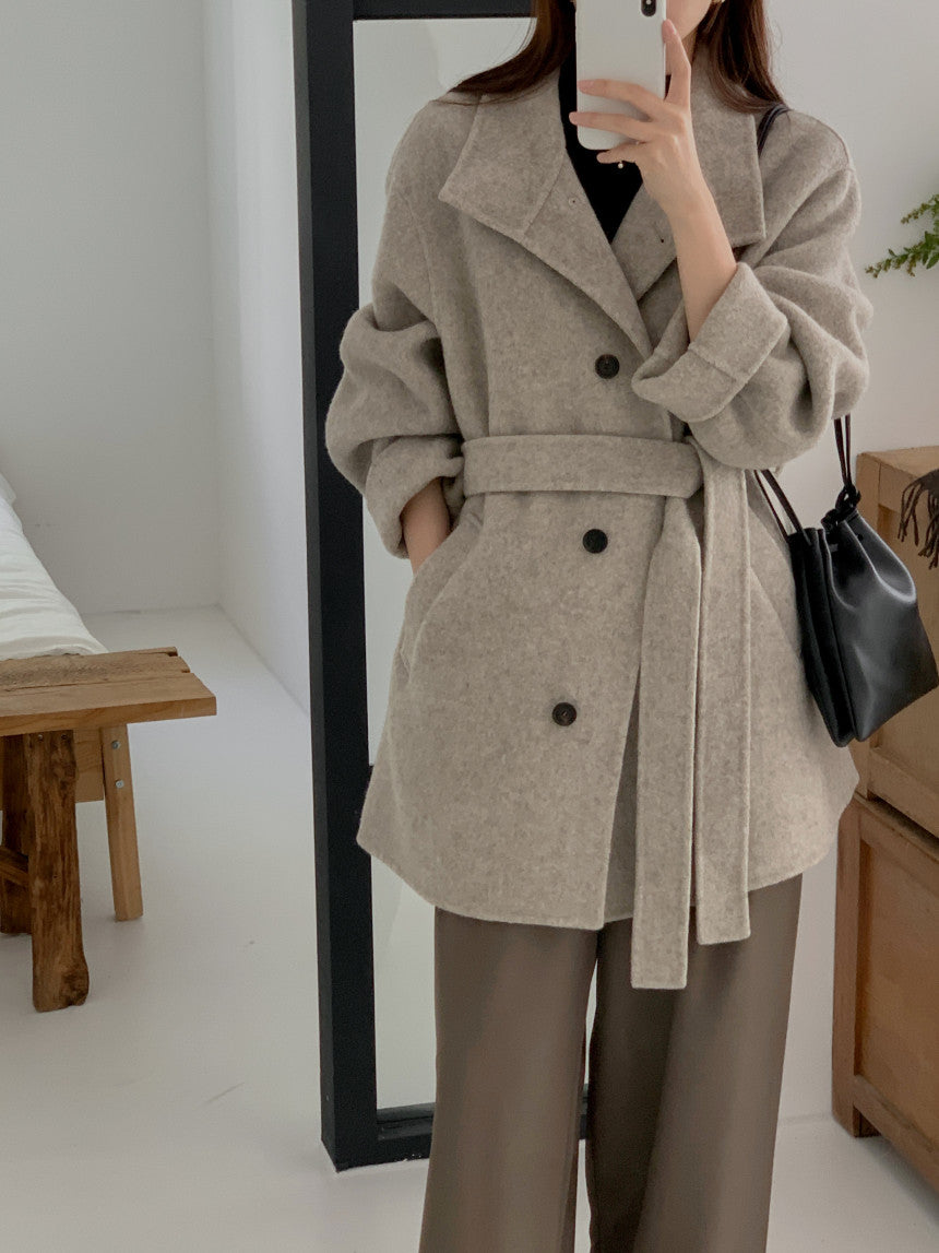 High Neck Handmade Half Coat