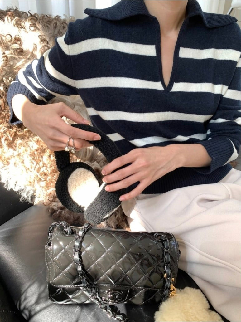 Collared Striped Knit