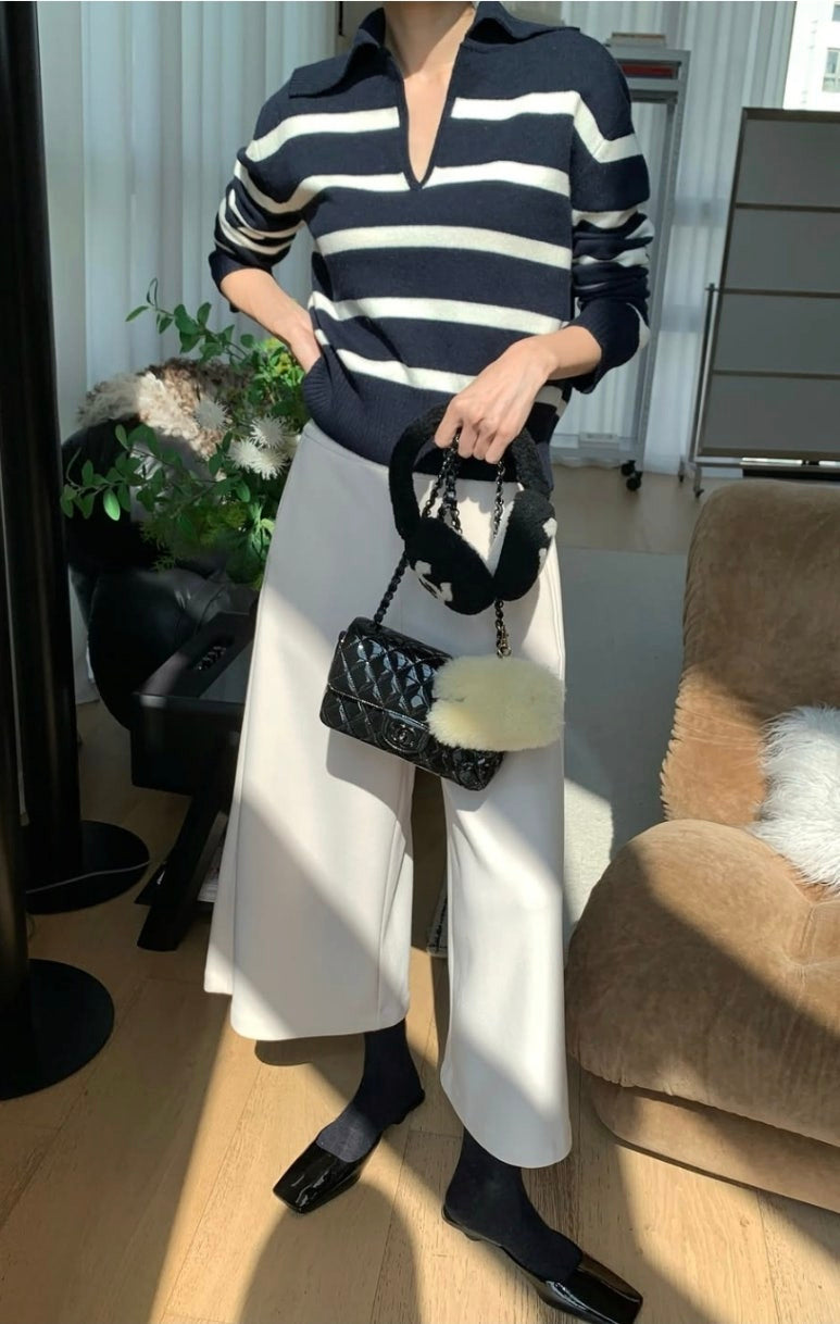 Collared Striped Knit