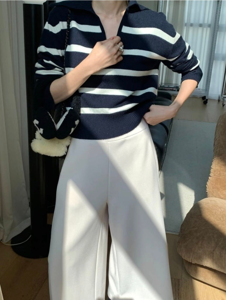 Collared Striped Knit