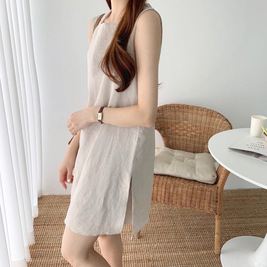 Linen Mini Dress Shorts Suit