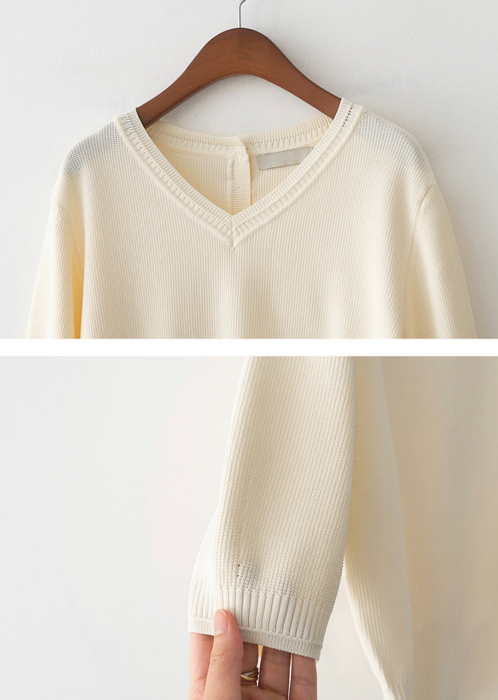 V-neck Short Sleeves Knit