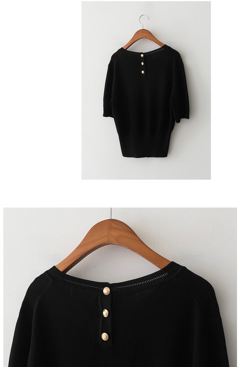 V-neck Short Sleeves Knit