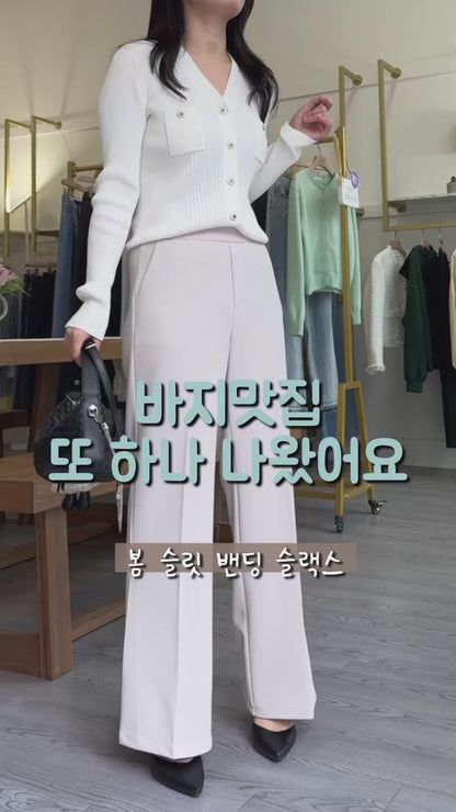 Slit Straight Banding Slacks(~3/10)