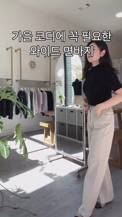 712 Banding Straight Wide Pants/Beige
